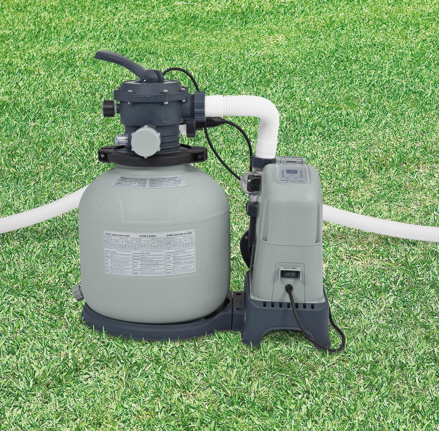 Pump Sand Filter & 1600 GPH for System Saltwater Pools Ground Intex Set Above