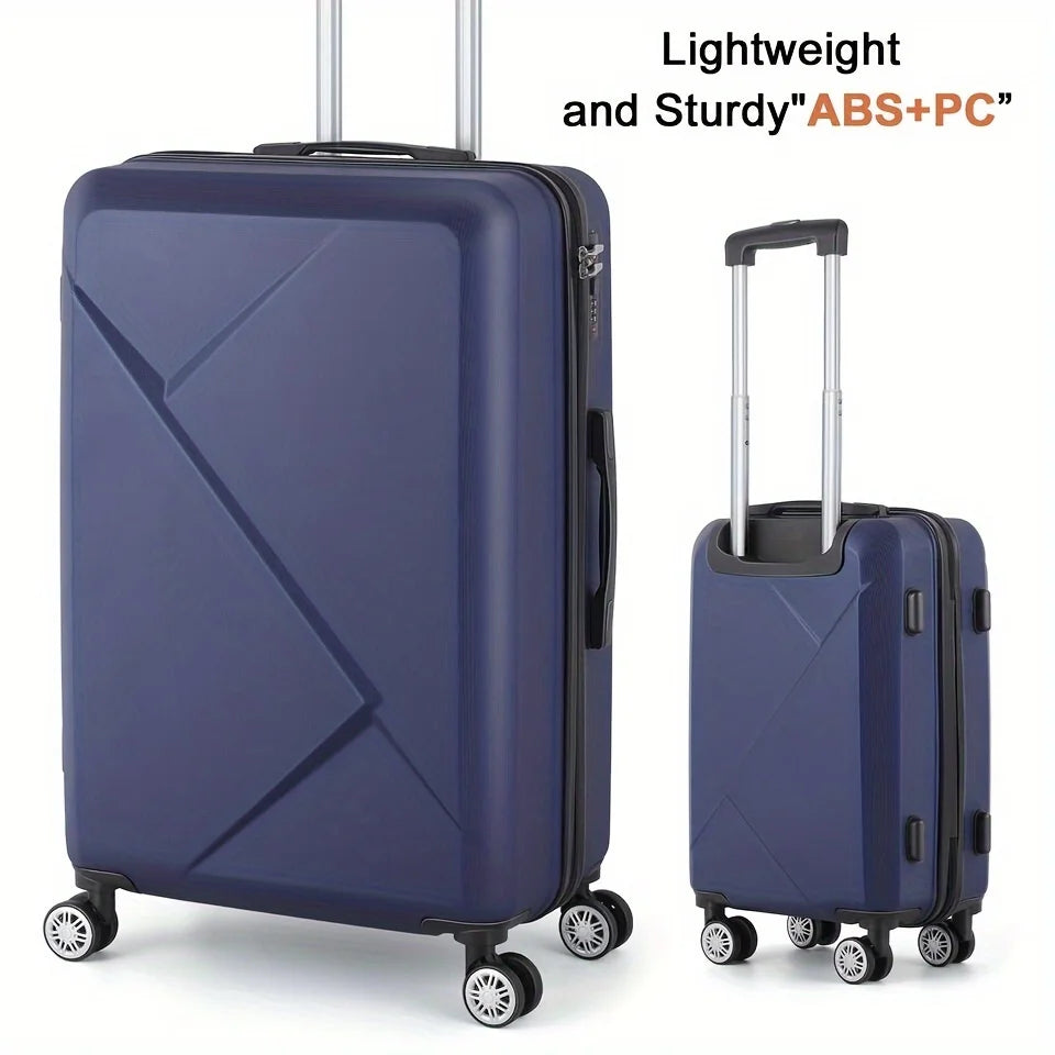 20-Inch Surface, Carry-On Wheels 20 Inch For Spinner And Suitcase Travel - Business, Luggage Hardside Scratch-Resistant Blue With Lock Four