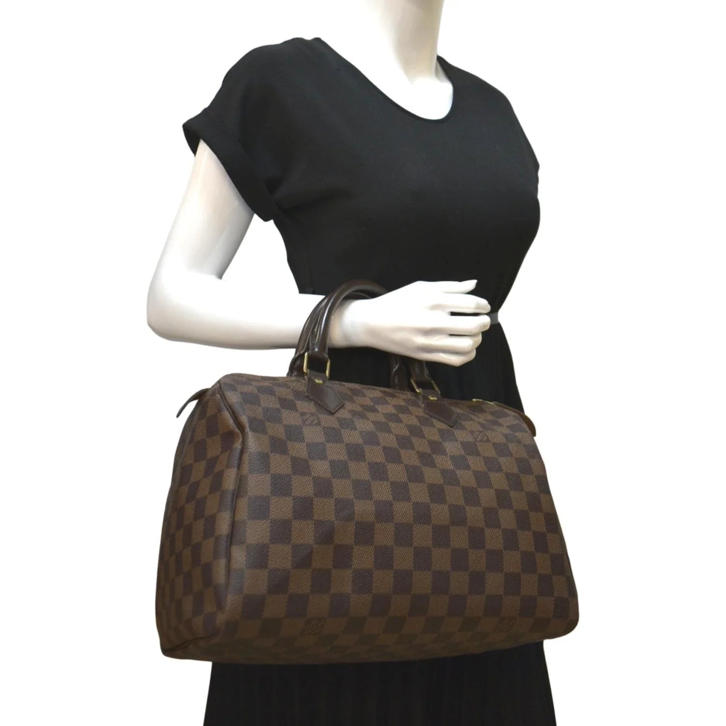 VUITTON 25 Pre-owned Brown Damier Speedy Satchel LOUIS Ebene Bag