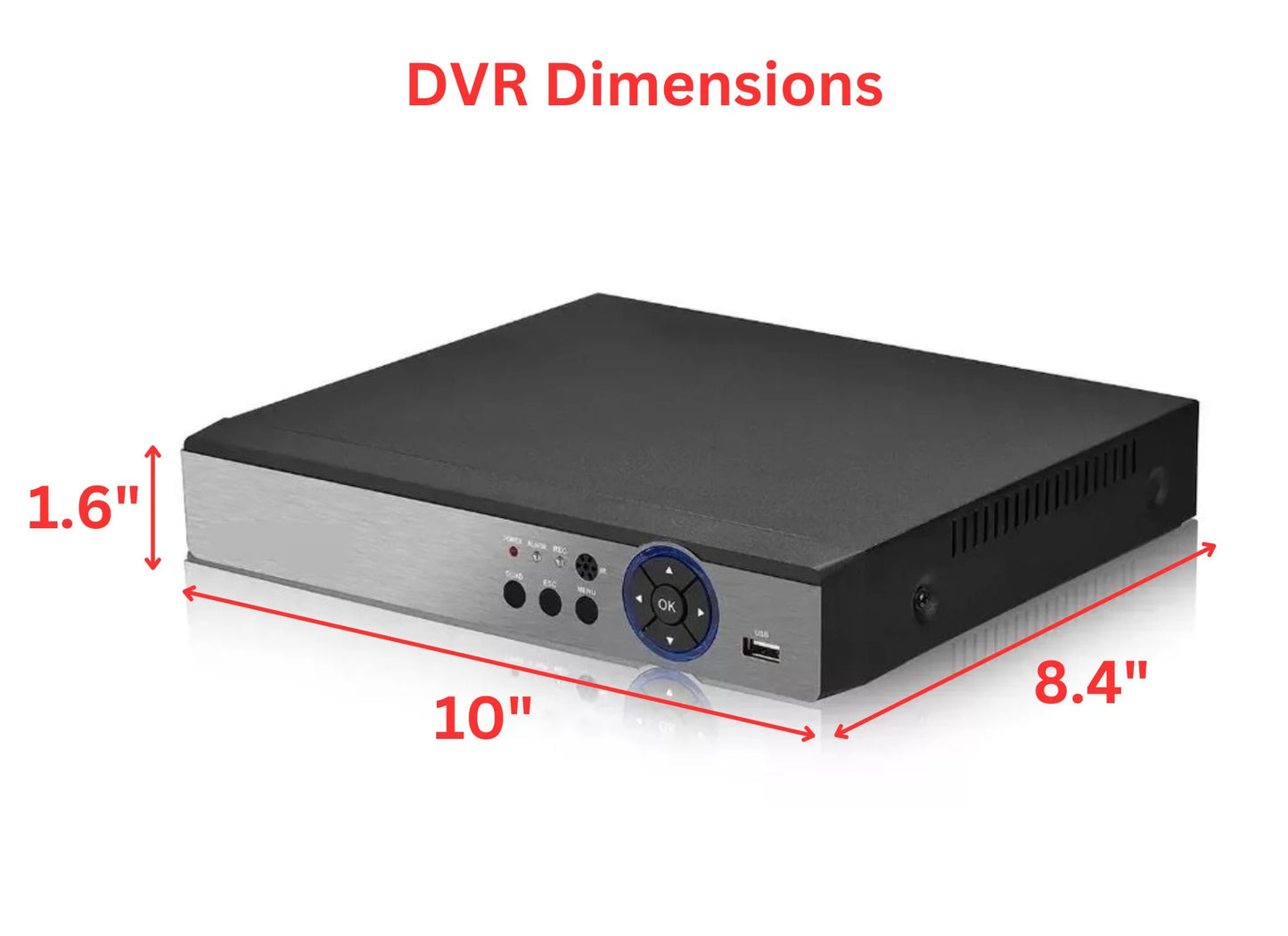 Channel Evertech Recording Drive DVR 2TB H.265 AHD 8 Security Analog for CCTV TVI Surveillance CVI Hard