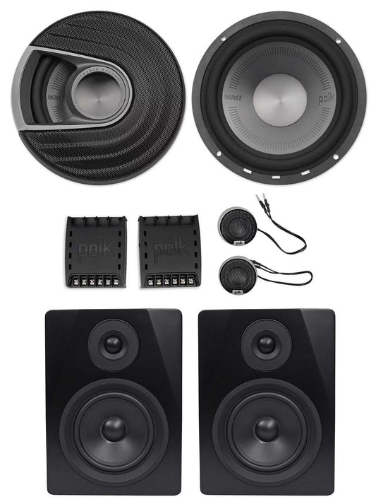 Polk Powered Speakers+Free Car Speakers Audio MM6502 Component 750w Monitor 6.5”