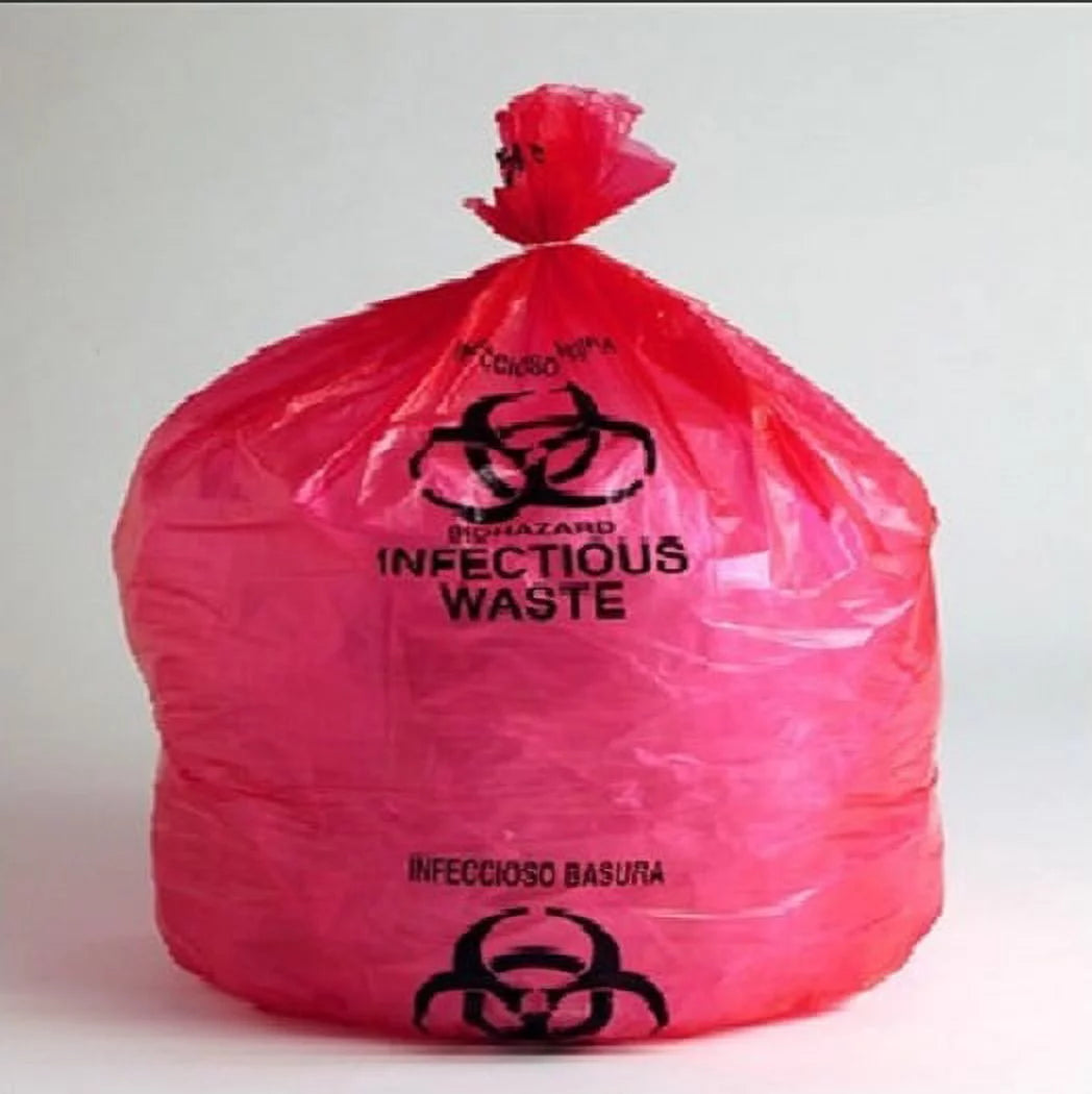 Waste Infectious Gal, Red, 1.5 24"x24" 7-10 200 Biohazard Mil, SSBM Bags, Pcs Liners