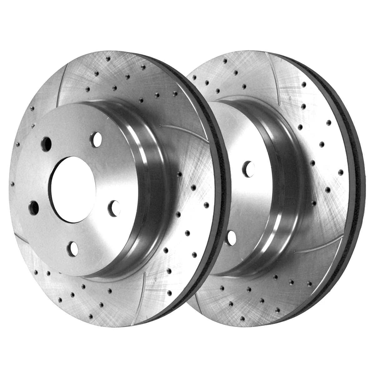 2009 Passenger Bearing Side for 2011 AutoShack Driver 4WD 2010 and Slotted Pads Ram Silver RHBBK0747 5.7L Rotors 3.7L Wheel Front V8 Hubs 4.7L V6 1500 Kit Ceramic Drilled RWD Replacement