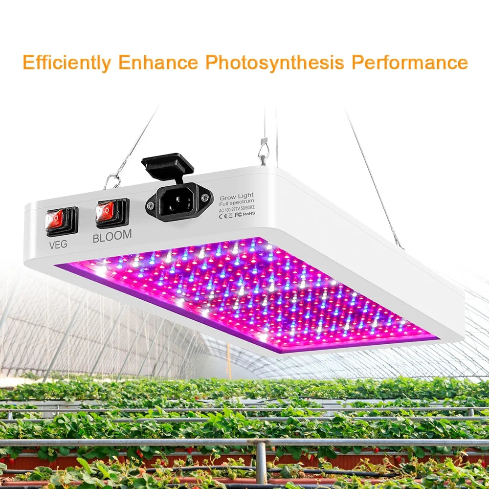 Spectrum Full Plants for Indoor Ideal IP65 Flowers Light Greenhouse Waterproof Grow for Dual Switch Aibecy Seedlings LED 2000W