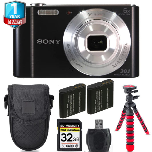 + +Tripod + Cyber-shot Case DSC-W810 Warranty -32GB Digital Camera Yr Sony 1 Kit