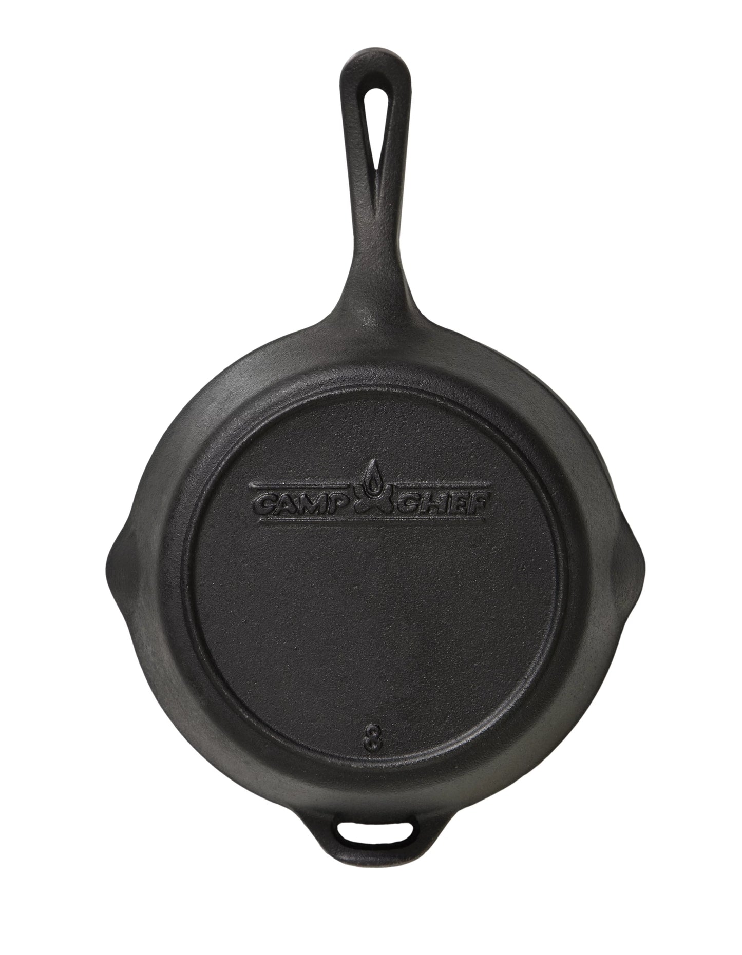 Cast Pour 8" Camp Skillet Iron Finish, Chef SK8, Dual Spouts True - Seasoned