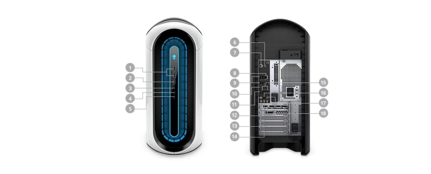 Cores Restored - 11th @ 8 - Alienware SSD 5.3 HDD Ti - 1TB Gen 3080 Core - 1TB Gaming Dell + 12GB R12 (2021) - GHz GDDR6X | Aurora i9 32GB | Desktop RAM CPU (Refurbished)