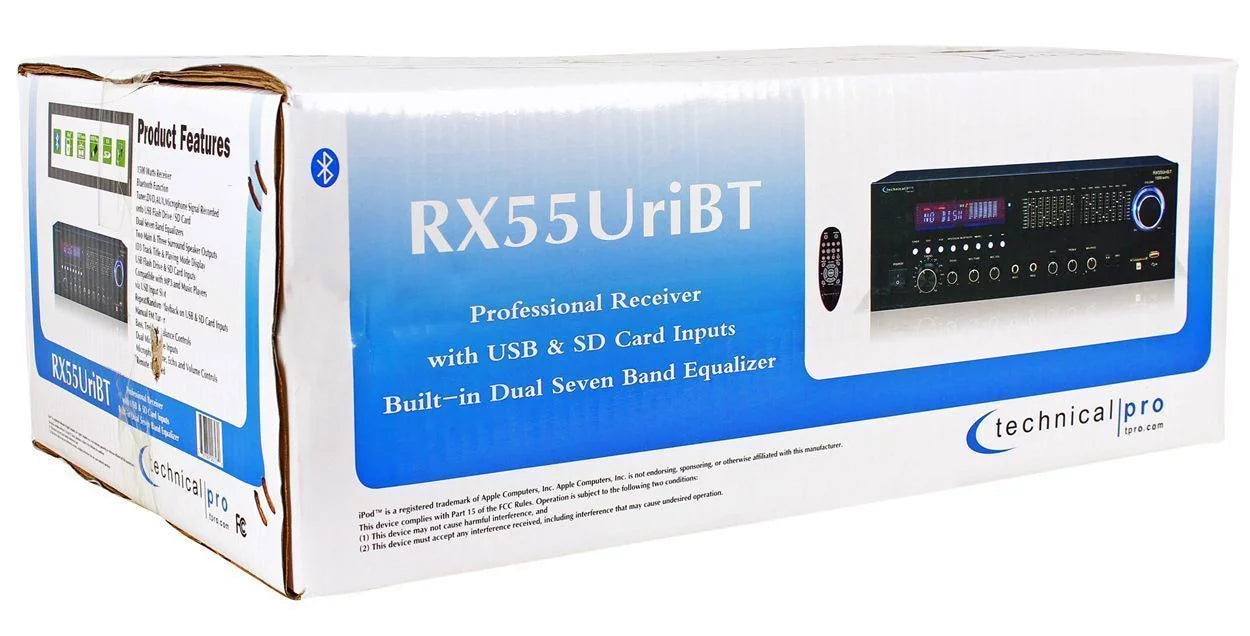 Pro RX55URIBT Receiver+4) Ceiling Technical 6.5" Theater Bluetooth Home Speakers