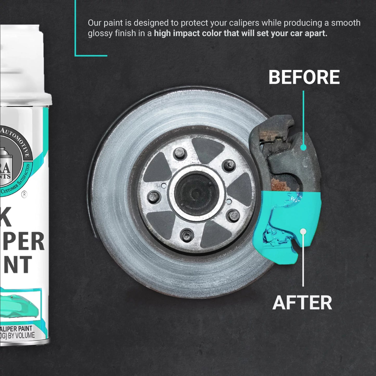 Omni-Curing Extremely Color Paints 2K Fade Gloss and Chemical Against Caliper - Aerosol Paint Durable Kit Brake High Teal and Fluid ERA Brake Resistant Catalyst With