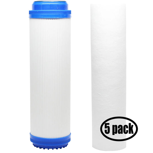 Polypropylene for 5-Pack Sediment Granular AP1610SS Brand for Filter System & Filter Activated Pure Includes Carbon Kit - Aqua-Pure Denali Filter - RO Replacement