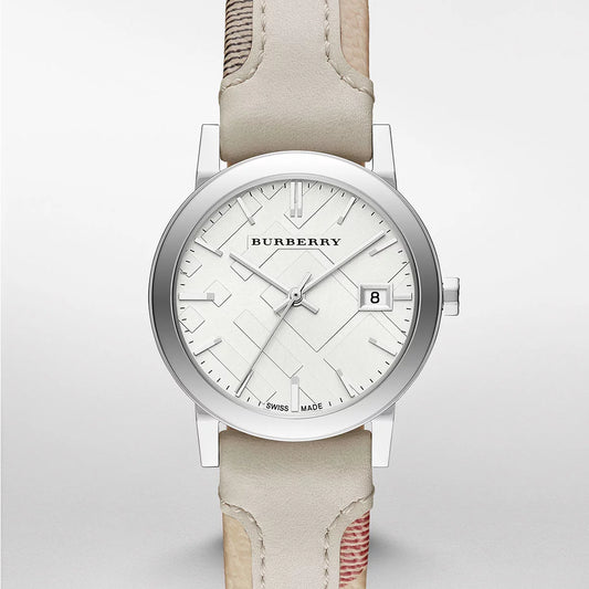 Burberry Double BU9132 Quartz Women's 34mm Analog Watch Leather