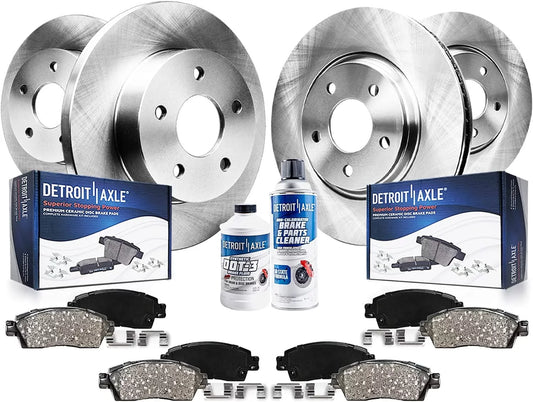 Pads Brake Brakes Kit Front Caravan Grand Town C/V w/Hardware Rear Chrysler Country Axle Ram Disc & Replacement Rotors] & Journey Routan for Rotors Detroit inch - inch Ceramic [11.98" 12" Brake Dodge