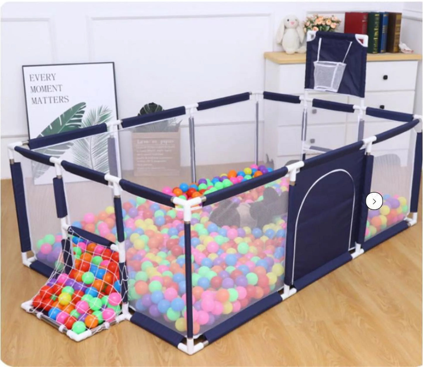 With Breathable Kid Playpen for Playard Outdoors Hoop,Folding Inch Fence Children Basketball Baby 91 Play Game Mesh Indoors Infant Large Home