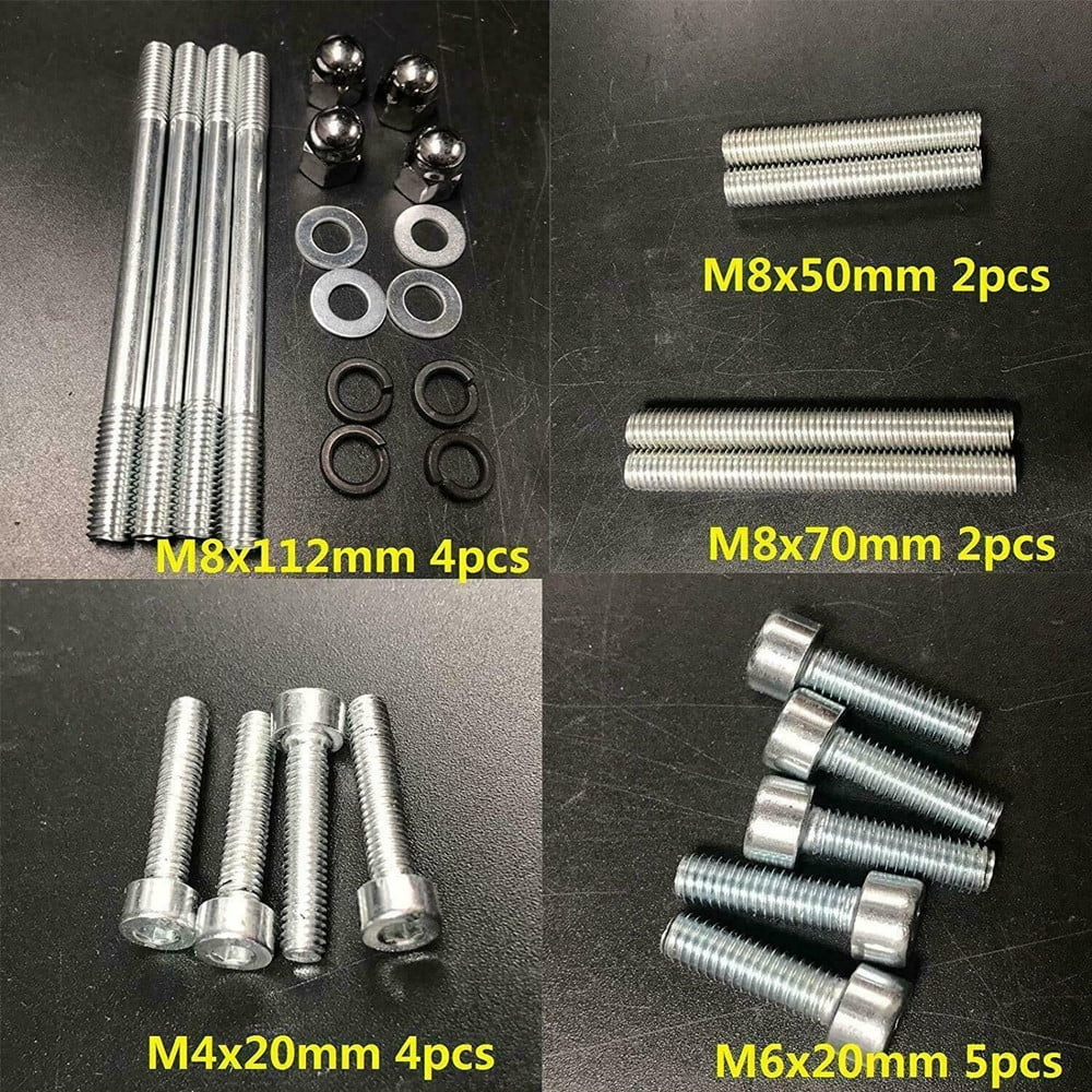 Studs, Washers Engine Bolts, Kit Bike Set for Motor yd100/66cc/80cc DONSP1986 Screws, Stroke 2 Gas