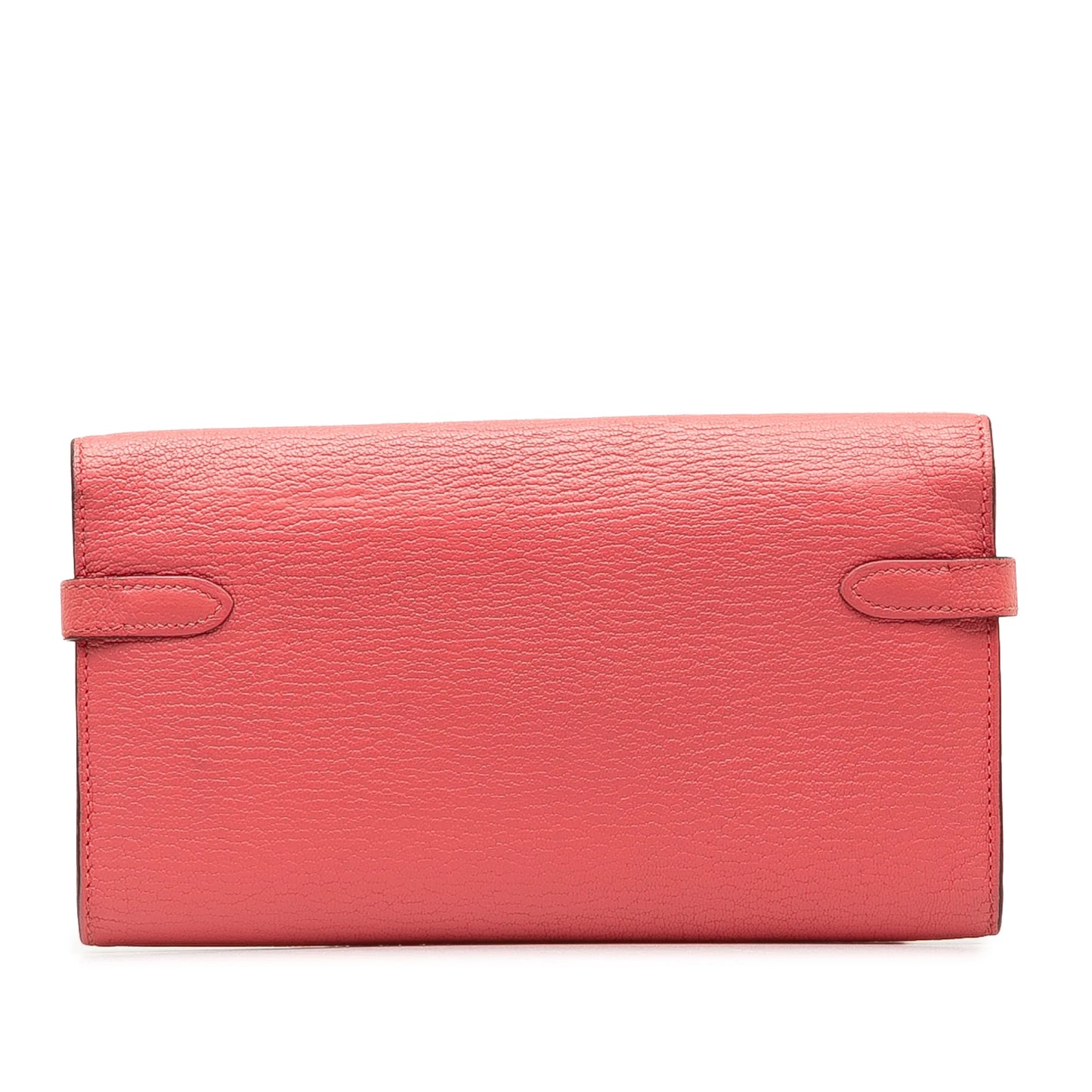 Wallet Pink Leather Classic Unisex Wallets Authenticated (Good) Chevre Long Hermès Kelly Calf Pre-Owned