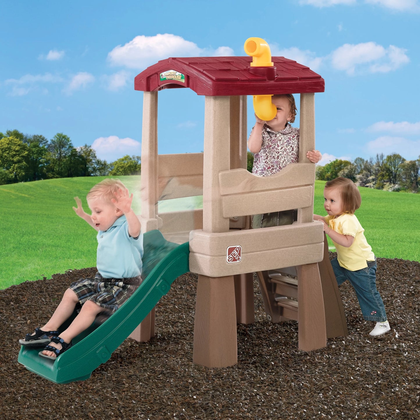 Treehouse with Climber Slide Naturally Toddler Step2 Playful Lookout