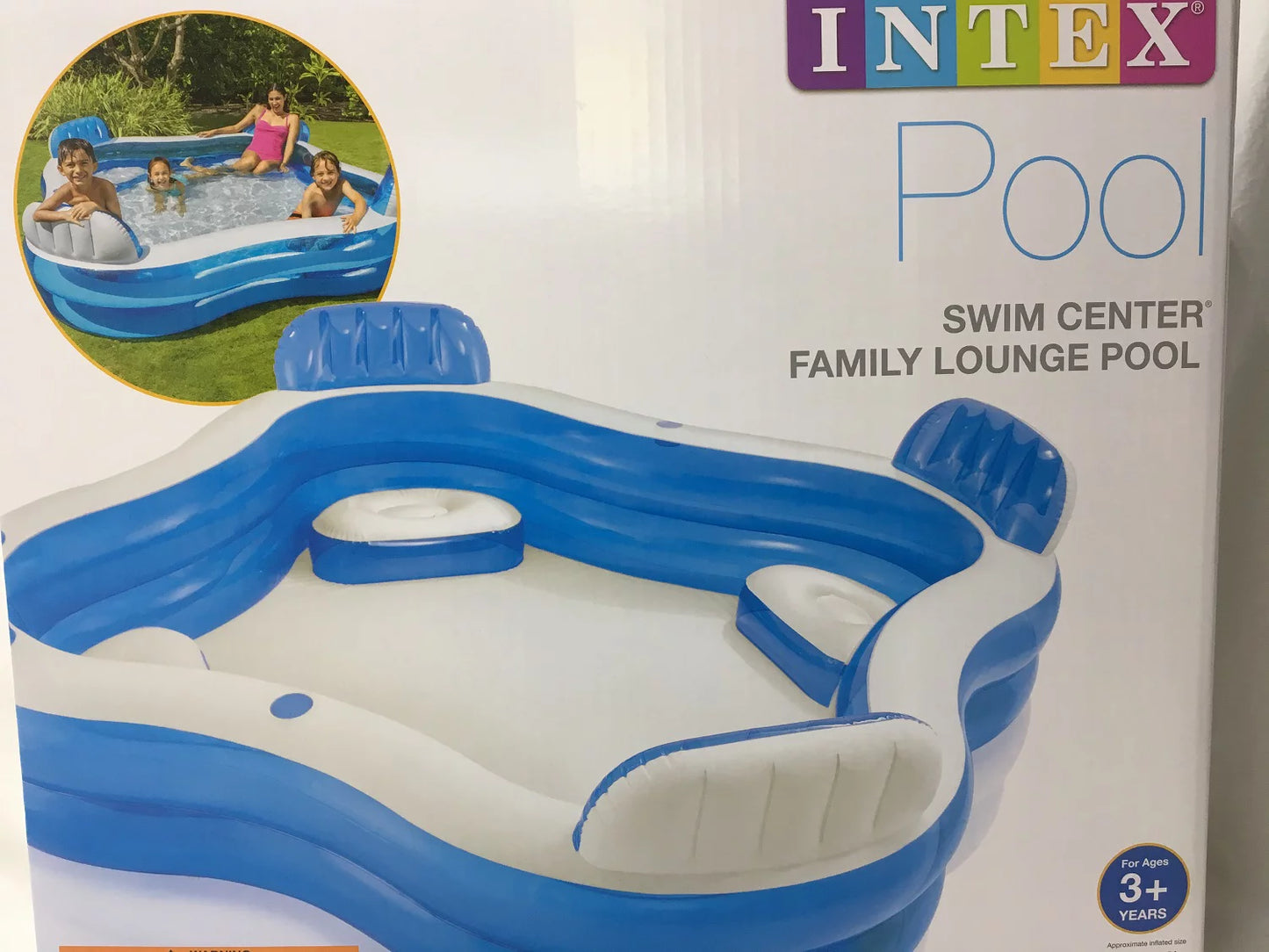 56475EP Swim Center 26" X Inflatable Pool Intex Family Lounge X 90" 90"