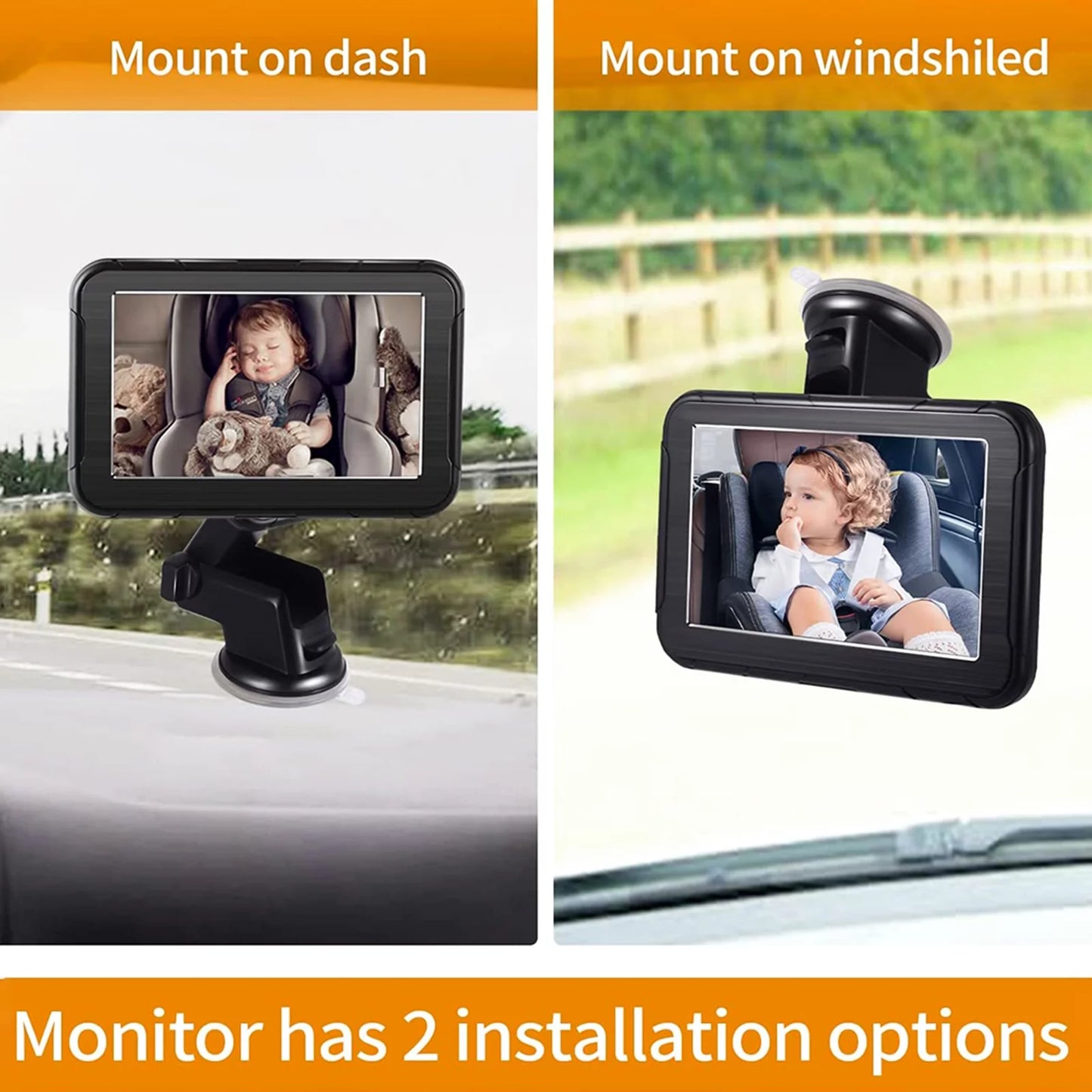 Wide for 150° High Rear Car Seat, 5 Resolution Display, Facing Vision-Invigilator Camera Mirror Night View, Dcenta Baby Inch