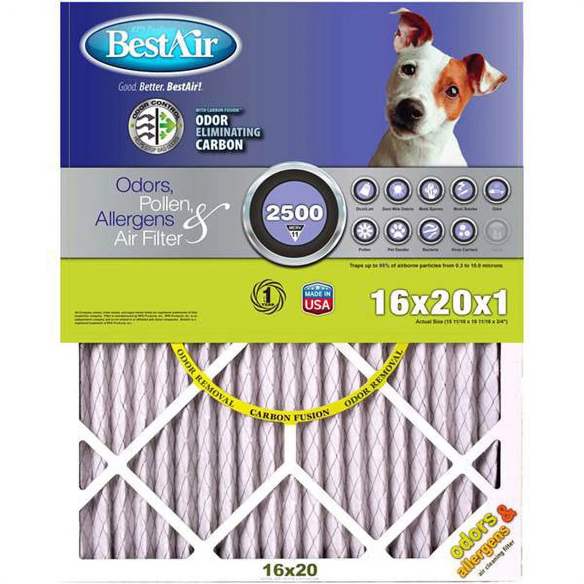 New 1" BestAir x Pet 20" Furnace Filter Dimensions Brand x 16" Hair