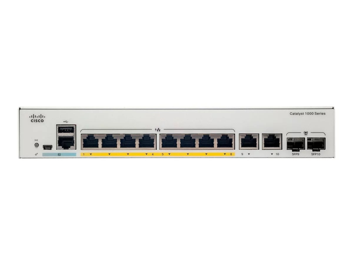 - Cisco Modular Pair, Switch Manageable Layer Fiber Catalyst - - C1000-8P 2 Ports - 8 Ethernet Optical - Twisted Supported