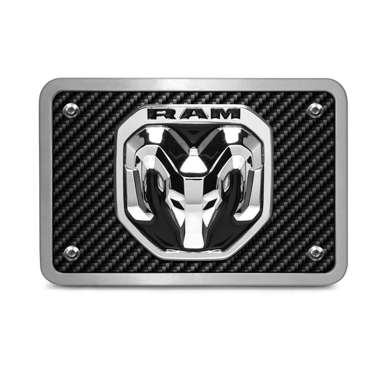 Carbon on 2019 2 Look Tow Billet Logo 3D inch Fiber RAM Hitch Cover Aluminum