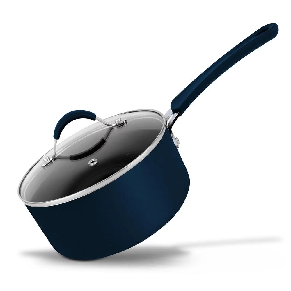 NutriChef 1.5 - with Quart High-Qualified Non-Stick Kitchen Sauce Pot Lid Long Cookware Lasting