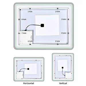 Transparent Wall Bathroom Inch Makeup Simple Dimmable Mirror White/Warm Large LED with Vanity Deluxe x 28 Anti-Fog Light(Horizontal/Vertical), 36