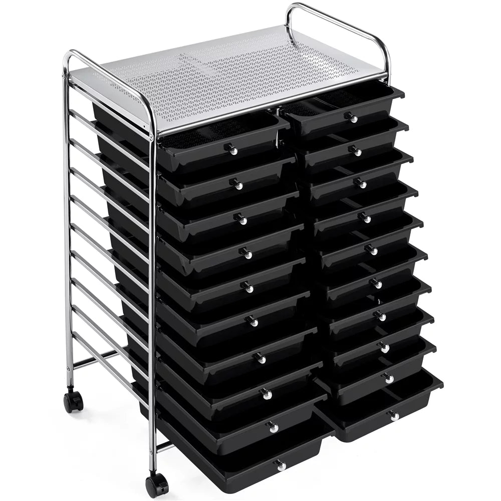 Office Storage Wheels Black Scrapbook 20 Organizer, Topeakmart Cart Rolling on Organizer Bin School Drawers Paper