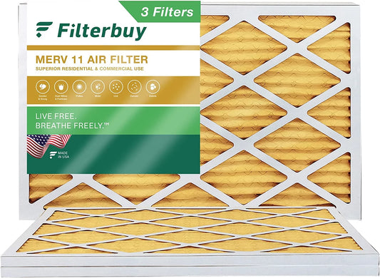 Filterbuy AC Pleated HVAC 11 16x36x1 Filters (3-Pack) Furnace MERV Air