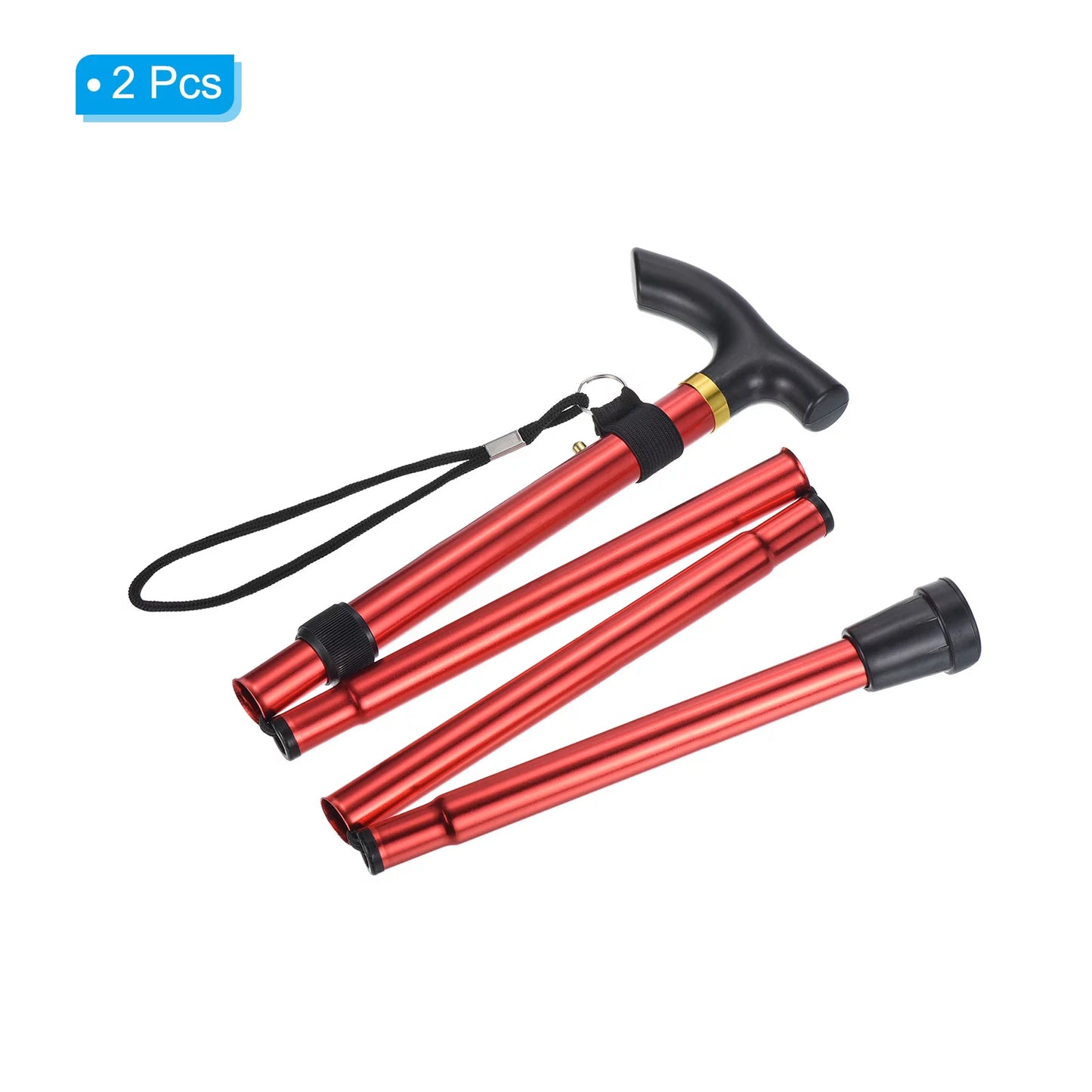 Trekking Alloy Red, Pole 2Pack Collapsible Telescopic Poles Aluminum Hiking Uxcell