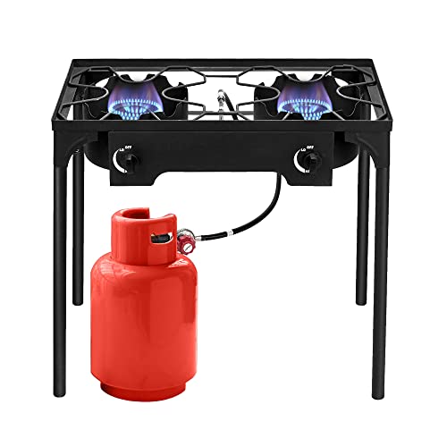 Backyard Gas BTU Outvita Legs, and Knobs Removable Temperature Control Frying Cooker Camping for Burner BBQ, Stove Cooking, 150,000 Cooking, Outdoor Baking Propane for with 2