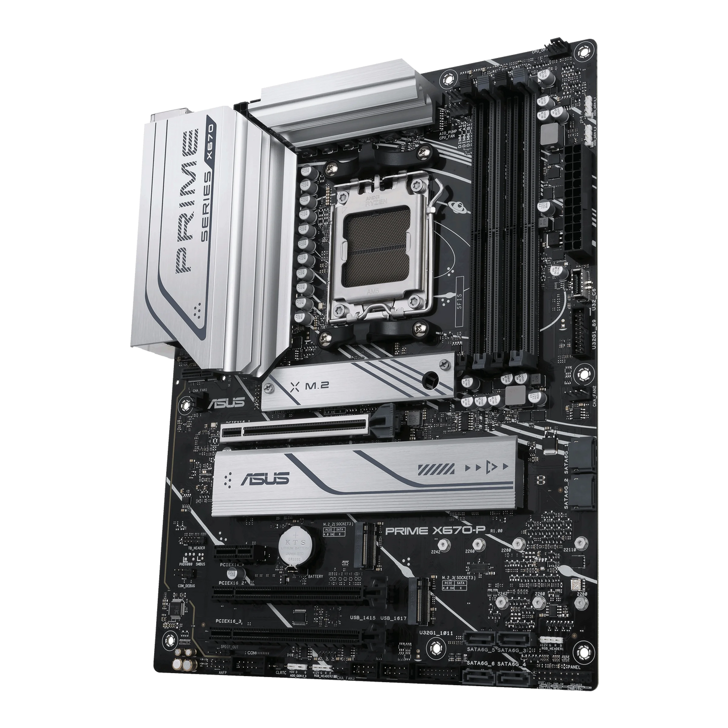 and ATX ASUS Header, (LGA AM5 Prime Ethernet) (DDR5, Motherboard Ryzen 3.2 2x2 X670-P Socket USB 7000 2.5Gb 1718) USB4 Gen Slots, 3xM.2 Type-C,