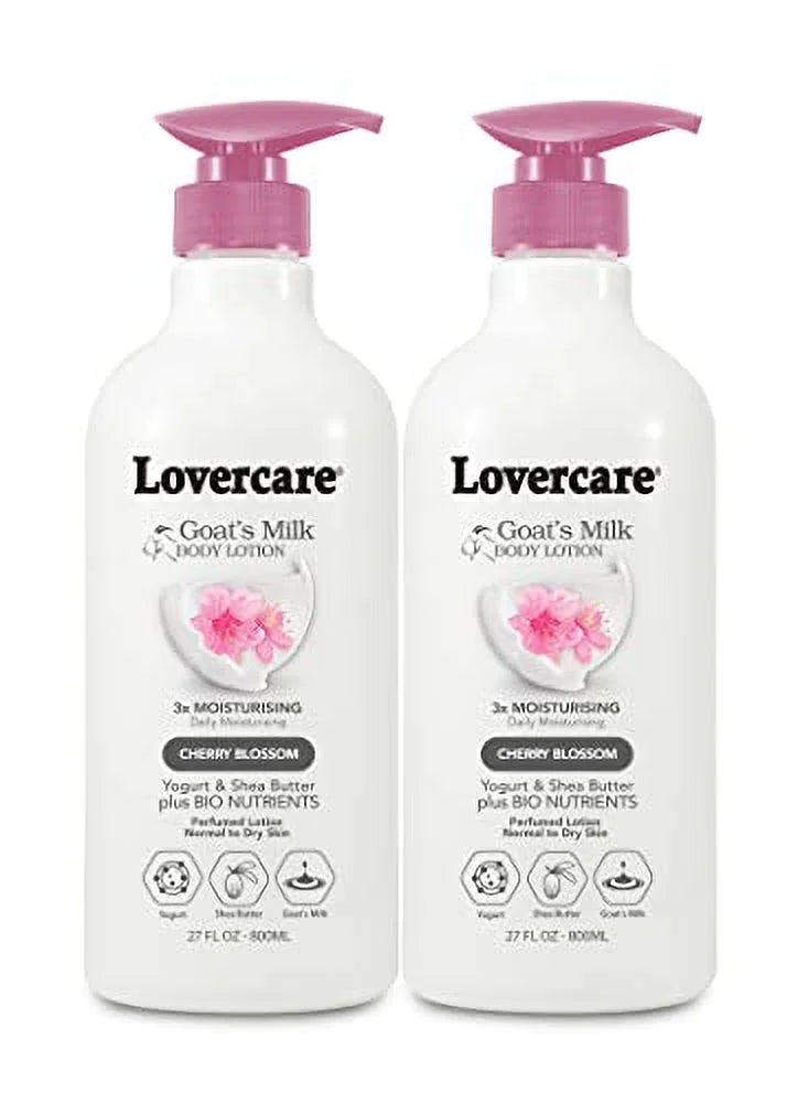 Milk 2-PACK 27.05oz Goat Body Skin Blossom Lotion for Dry Cherry Lovercare (800ml) -