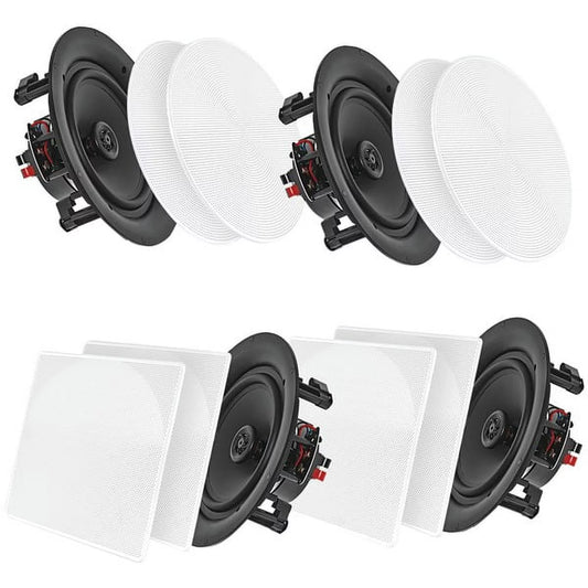 Pyle Bluetooth Mount Audio 6.5 2 Flush Speakers, Pack 200W 4 In Way Wall Ceiling