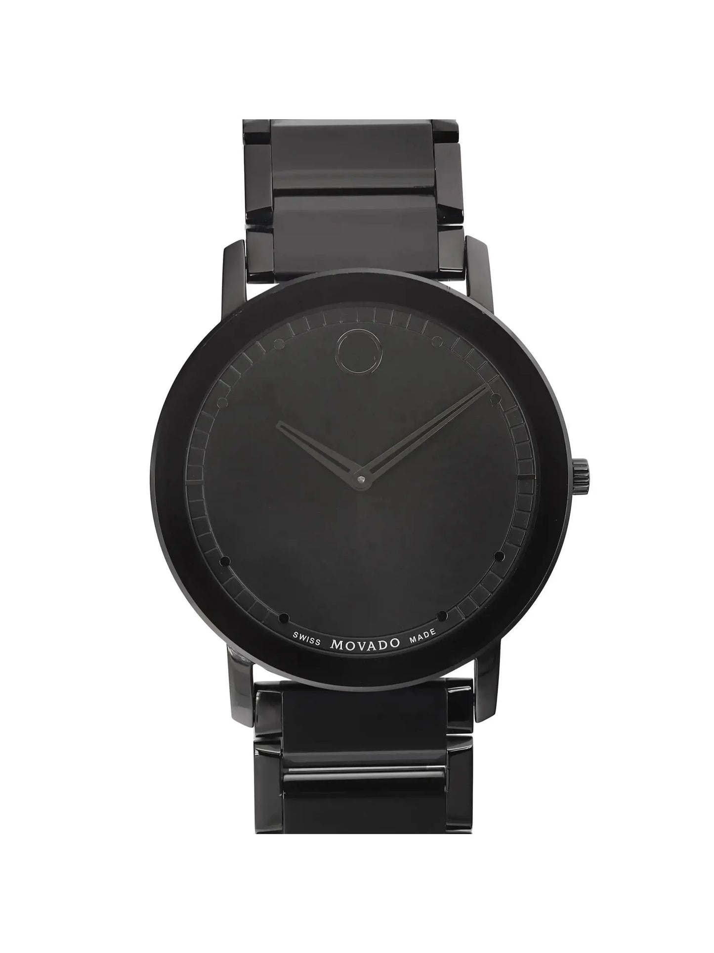 40mm Quartz Dial Modern Mens Steel Movado 0607408 Classic Watch Black