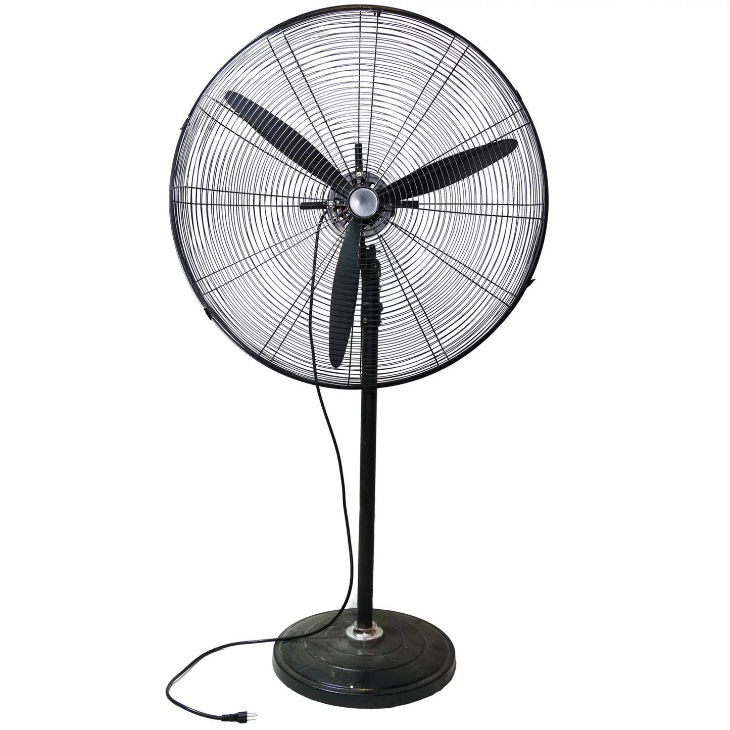 3-Speed Black Adjustable Pedestal Jet Oscillating Fan Height Industrial 30"