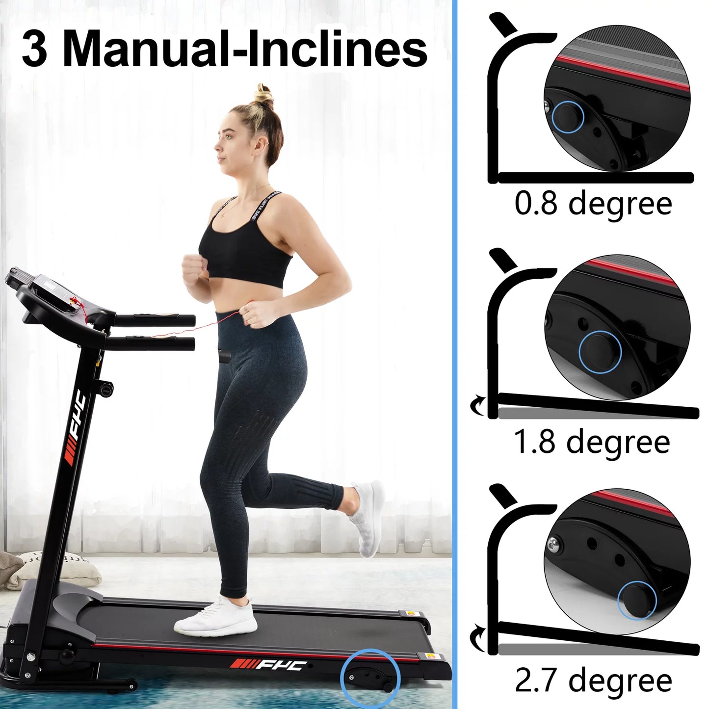 Fitness FYC and with Machine Portable Treadmills Treadmills Folding for Incline, for Running Compact Gym Jogging Walking Exercise Electric Home Foldable Home Bluetooth