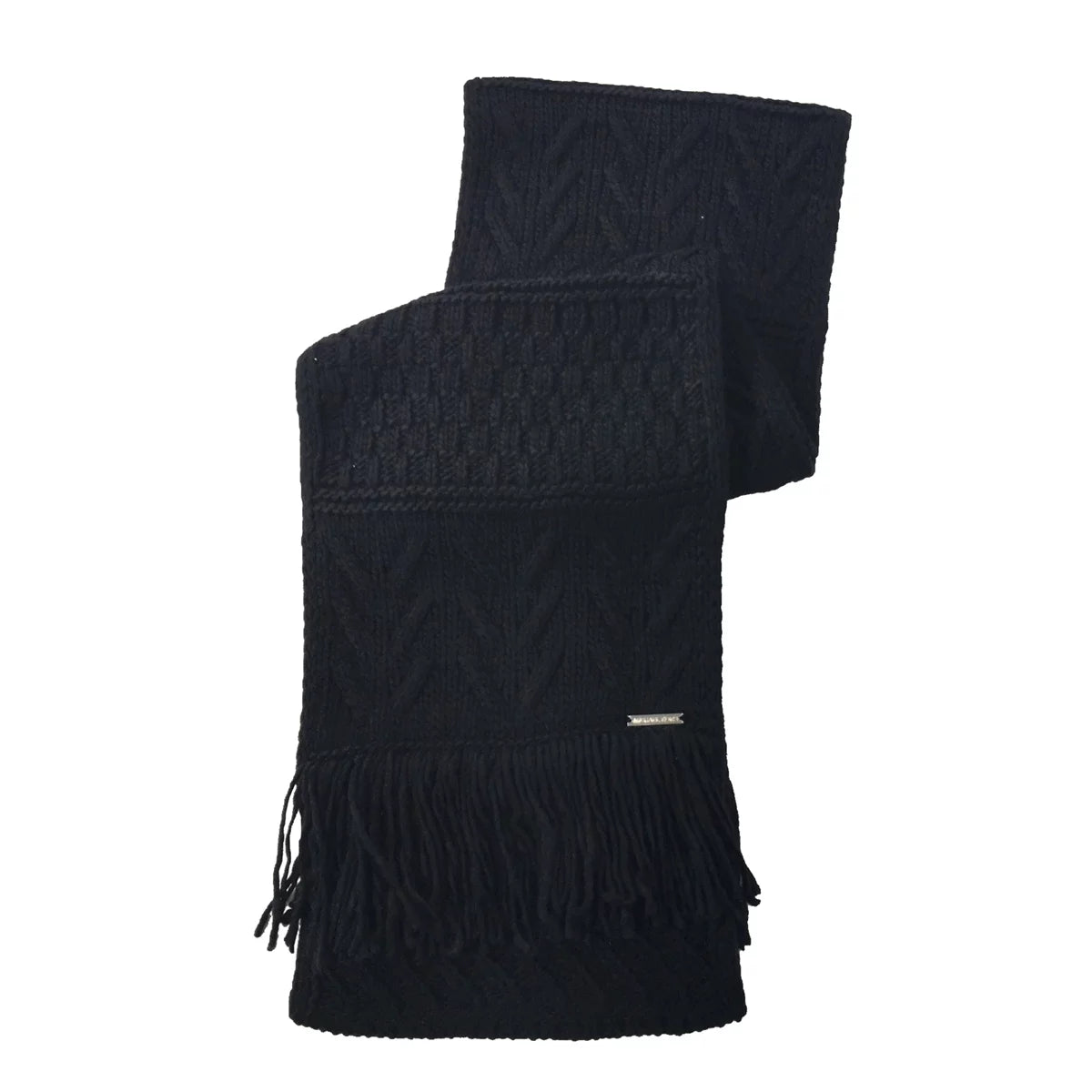 Cable Kors Fringe Women's Michael Knit Black Scarf,