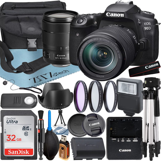 with 18-135mm Card Canon Accessory ZeeTech + Camera 90D + Flash DSLR 3 + EOS Case 32GB SanDisk + USM + Filter Pieces Lens IS Bundle