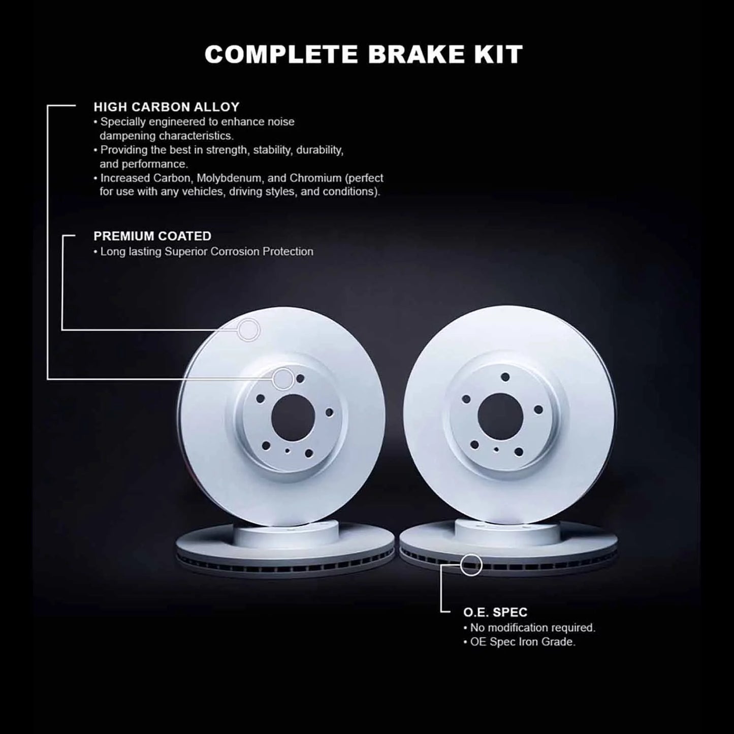 Coated select: KIA Wdpn2 KONA Concepts Concepts HYUNDAI 2019-2022 2022 R1 R1 Fits Carbon NIRO, Rotor 03055 Brake