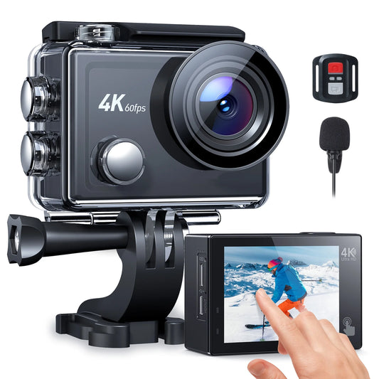 Angle Camera Vlog Remote Camera with 170° 60FPS Underwater Screen Touch Cam Waterproof Wide 24MP 40M WF 4K EIS Camera Action Sport Control