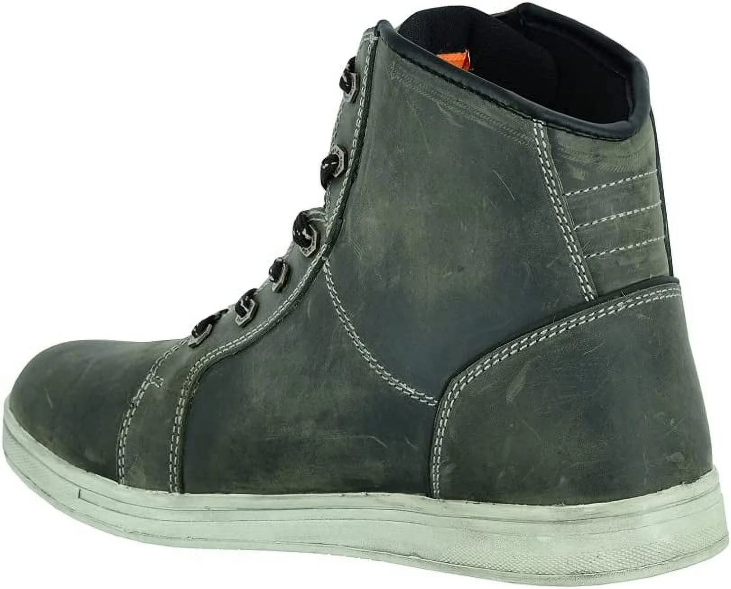 Lightweight Outsole – & Rubber Motorcycle Men’s Leather Shoes with Daniel Smart Closure Lace-up Boots Full Waterproof Grain