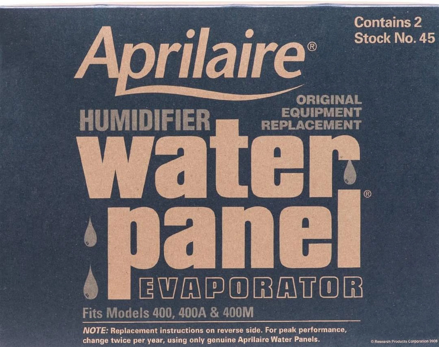 (Packaging Panel 45 Evaporator, Vary) Aprilaire May Water 2-Pack