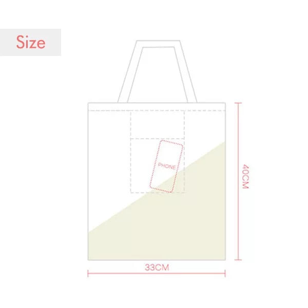 Canvas Once Fashion Tote Bag Deco Twice Sack Shy Expression Art Bitten Shoulder