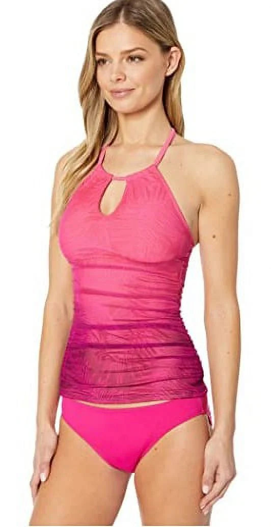 Ralph Lauren Neck Womens 6 Lauren Tankini Swim Halter Pink Top High