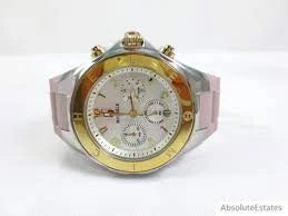 MWW12F000105 Gold Two Watch Tone Pink Tahitian Bean Jelly Michele Silver