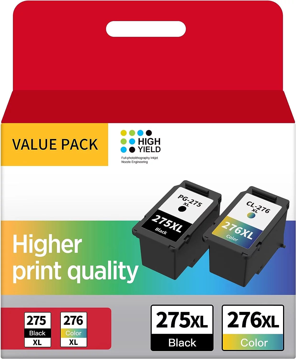 Replacement Cartridge CL-276 TS3522 Compatible TR4722 with 276 Combo 275 Color) Canon Printer(1 PIXMA PG-275XL/CL-276XL Canon TS3500 Black, TR4700 TS3520 TR4720 PG-275 XL 1 Ink for