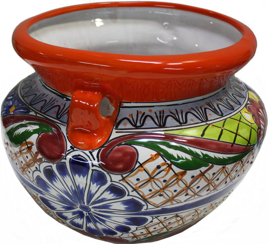 Cherato Talavera Pot Small-Sized Garden Colors Ceramic Mexican