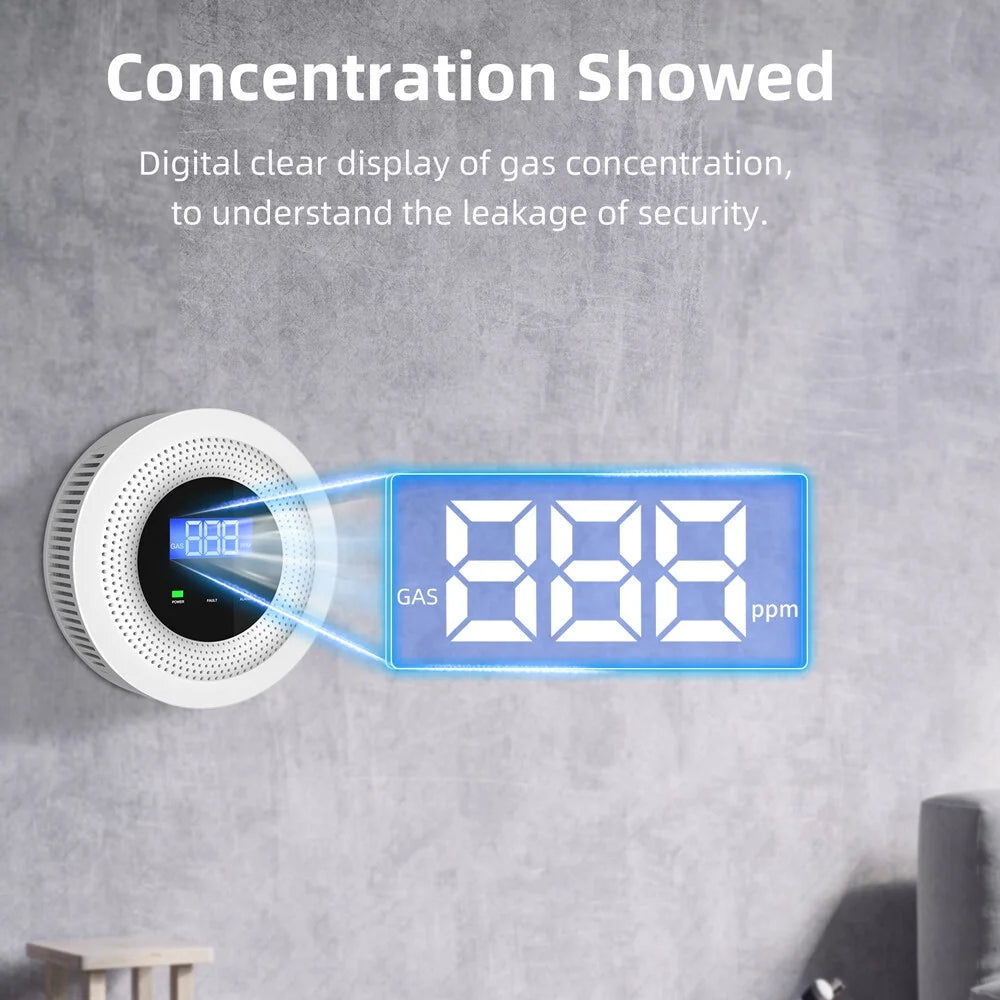 Tuya Concentration Live Display Gases Remote Device Prompt Supplys Power Decible with Alarm Detection Voice High USB Leakage Wifi Alarm APP