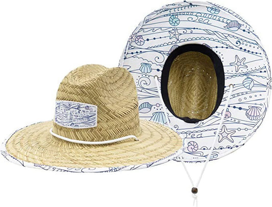 Children's Print Cruise, Hat, Ages Straw Sunhat, Fishing, Boy Hat Shells 3+, Malabar Board, Swim, & Boat, Fits Kids Paddle Lifeguard Pattern Beach, Fabric Girl, All,